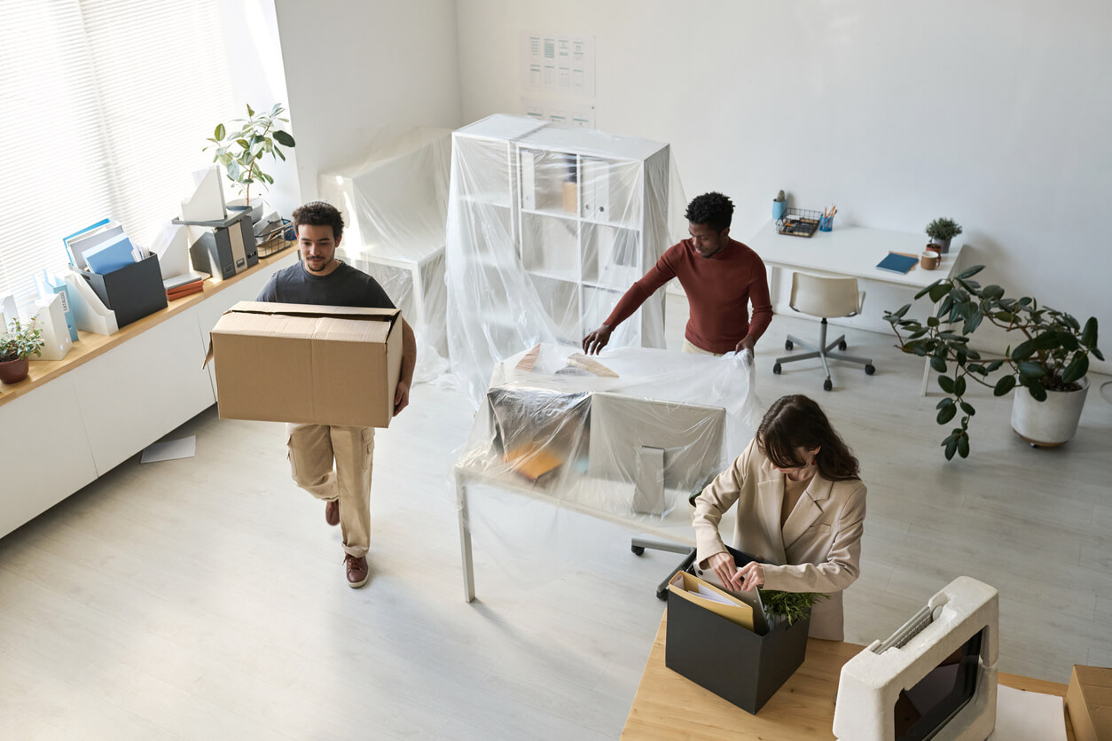 Business people moving